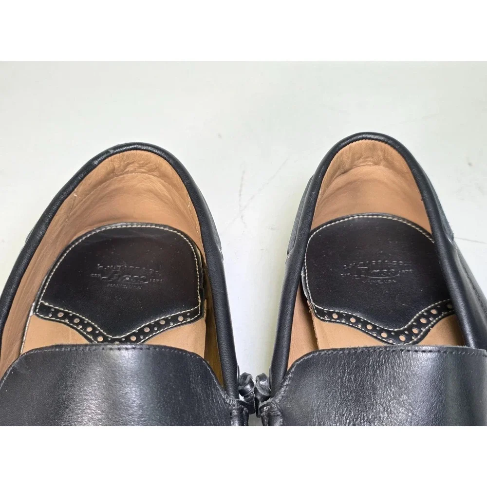 G.H. Bass Kis Men's Driving Loafers Size‎ 12 M Black Leather Slip On Boat Shoes